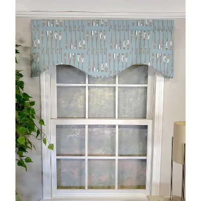 RLF Home Paddle Away Cornice 100% Cotton With Fully Lined 3" Rod Pocket Valnance For Windows 50" X 17" Spa 3 RLF Home Paddle Away Cornice 100% Cotton With Fully Lined 3" Rod Pocket Valnance For Windows 50" X 17" Spa