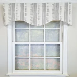 RLF Home 100% Cotton Jaspeado Cornice With Poly/Cotton Ivory Lining Rod Pocket Valance 50" X 17" Gray