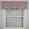 RLF Home 100% Cotton Coventry Regal Fully Lined Windows Rod Pocket Valance 50" X 17" Navy