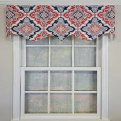 RLF Home Sales 31 RLF Home 100% Cotton Coventry Regal Fully Lined Windows Rod Pocket Valance 50" X 17" Navy