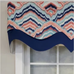 RLF Home 3" Rod Pocket High Quality Fabric Frequency D-Regal Valance For Windows 50" X 17" Navy -RLF Home Sales GUEST c6afab42 e7a0 47cc 90be 0f547c87856d