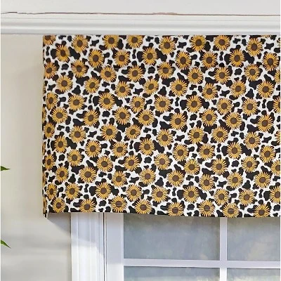 RLF Home 3" Rod Pocket High Quality Fabric Fall Field Tailored Valance For Windows 50" X 14" Yellow 5 RLF Home 3" Rod Pocket High Quality Fabric Fall Field Tailored Valance For Windows 50" X 14" Yellow - Image 3