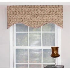 RLF Home Petite Corded Cornice 100% Cotton With Fully Lined 3" Rod Pocket Valnance For Windows 50" X 17" Harvest
