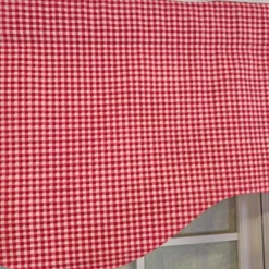 RLF Home Cherry Check Cornice Valance - 100% Cotton With Ivory Lining 50" X 17" Red -RLF Home Sales GUEST d2b1e162 4123 4be3 aeb6 23a17ca21da3