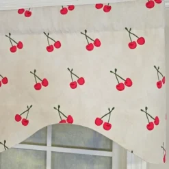 RLF Home Cherry Dance Cornice Valance - 100% Cotton With Ivory Lining 50" X 17" Cream -RLF Home Sales GUEST d6ade24f fa62 4ae4 a01b 842dcf0cd8a1