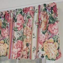 RLF Home 100% Cotton Flower Lane Tailored Unlined Windows Rod Pocket Valance 68" X 13" Multi -RLF Home Sales GUEST d7e44bfa f993 4efb 92ed 9806f43a450f