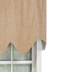 RLF Home Essential Solid Color Fabric Printed R-Crosby Regal Window Treatment Valance 3" Rod Pocket 50" X 17" Wheat