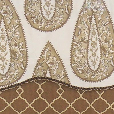 RLF Home Yorkshire Window Treatment Glory Premium Quality Valance 3" Rod Pocket 50" X 16" Cafe 4 RLF Home Yorkshire Window Treatment Glory Premium Quality Valance 3" Rod Pocket 50" X 16" Cafe - Image 2