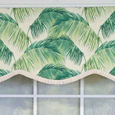 RLF Home 100% Cotton Tortola Provance Fully Lined Windows Rod Pocket Valance 50" X 15" Green 6 RLF Home 100% Cotton Tortola Provance Fully Lined Windows Rod Pocket Valance 50" X 15" Green - Image 4