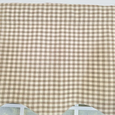 RLF Home 100% Cotton Gingham Regal With Poly/Cotton Ivory Lining Rod Pocket Valance 50" X 15" Tan 5 RLF Home 100% Cotton Gingham Regal With Poly/Cotton Ivory Lining Rod Pocket Valance 50" X 15" Tan - Image 3