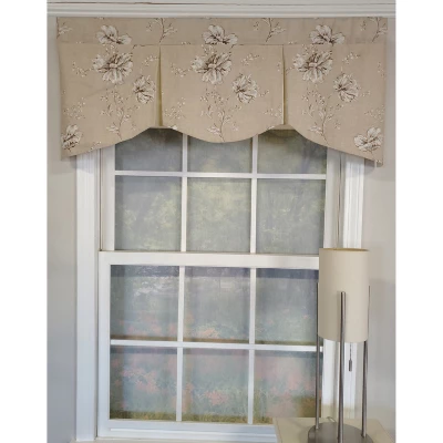 RLF Home 3" Rod Pocket High Quality Fabric Desert Flower Mandy Valance For Windows 50" X 17" Camel 3 RLF Home 3" Rod Pocket High Quality Fabric Desert Flower Mandy Valance For Windows 50" X 17" Camel