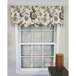 RLF Home Tannzibar Regal 3" Rod Pocket Lining Luxurious And Elegant Window Treatment Valance 50" X 17" Gray