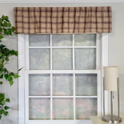RLF Home 100% Cotton Clambake Plaid Tailored Unlined Windows Rod Pocket Valance 51" X 12" Grape