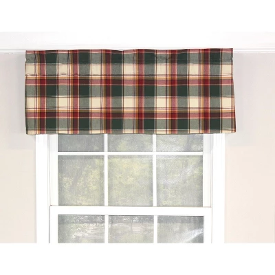 RLF Home Cabin Plaid Tailored 100% Cotton With Fully Lined 3" Rod Pocket Valnance For Windows 50" X 14" Forest 3 RLF Home Cabin Plaid Tailored 100% Cotton With Fully Lined 3" Rod Pocket Valnance For Windows 50" X 14" Forest