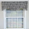 RLF Home 100% Cotton Tower Cornice With Poly/Cotton Ivory Lining Rod Pocket Valance 50" X 17" Black