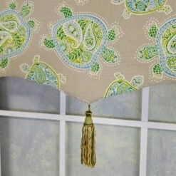 RLF Home 100% Cotton Tortuga Stanform Fully Lined Windows Rod Pocket Valance 50" X 16" Green -RLF Home Sales GUEST f7cc5986 e1f6 4f9d bf20 99c838fefdaf