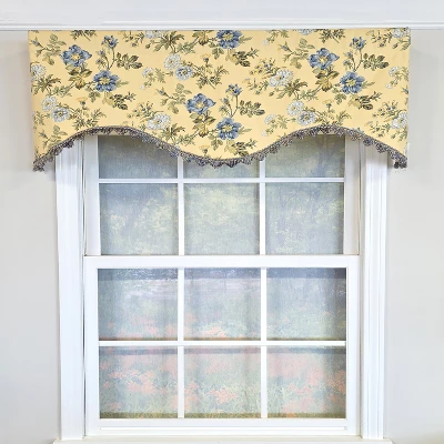 RLF Home 100% Cotton Sunrise Cornice Fully Lined Windows Rod Pocket Valance 50" X 17" Yellow 3 RLF Home 100% Cotton Sunrise Cornice Fully Lined Windows Rod Pocket Valance 50" X 17" Yellow