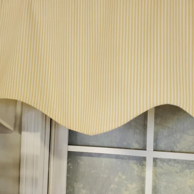 RLF Home Pin Stripe Regal 3" Rod Pocket Lining Luxurious And Elegant Window Treatment Valance 50" X 17" Yellow 4 RLF Home Pin Stripe Regal 3" Rod Pocket Lining Luxurious And Elegant Window Treatment Valance 50" X 17" Yellow - Image 2