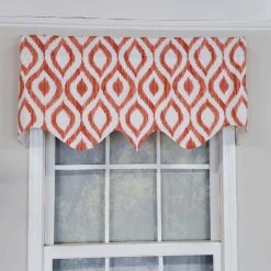 RLF Home Zamya Regal Window Treatment Premium Quality Valance 3" Rod Pocket 50" X 17" Tangerine -RLF Home Sales a1d4b96466b843e9a6331e2fa95d722d